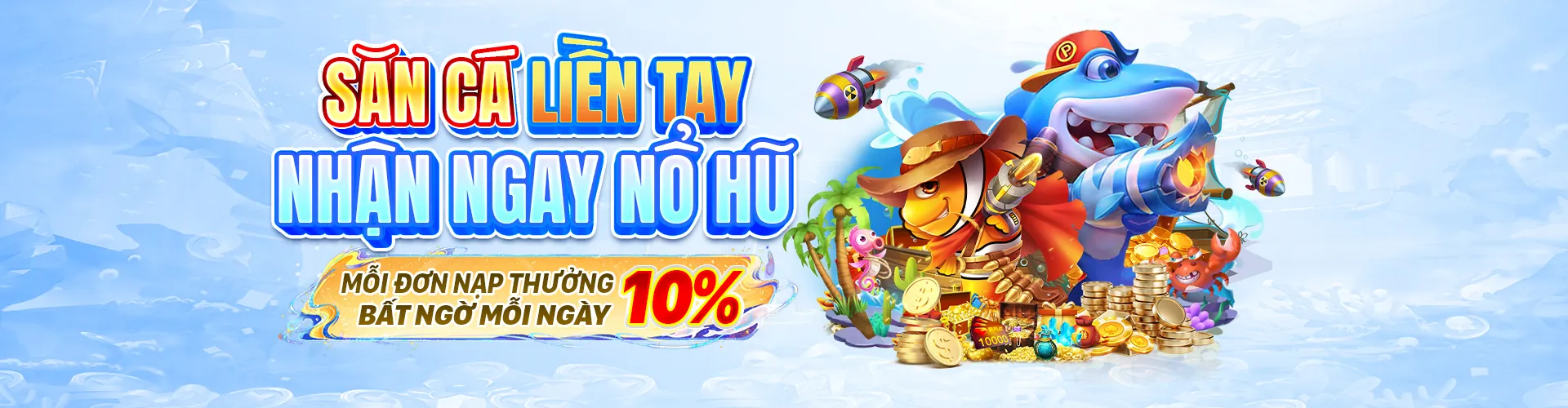Hình ảnh đại dương rực rỡ với các loài cá và thợ săn, thể hiện game bắn cá keo88 link vào